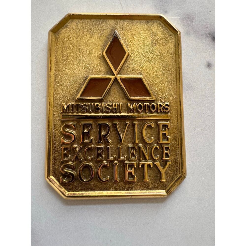 Mitsubishi Motors service excellence society employee golden bronze plaque metal